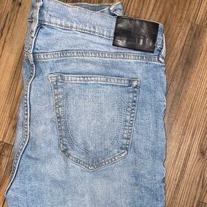 True Religion Light Blue Denim Jeans shorts men’s 36